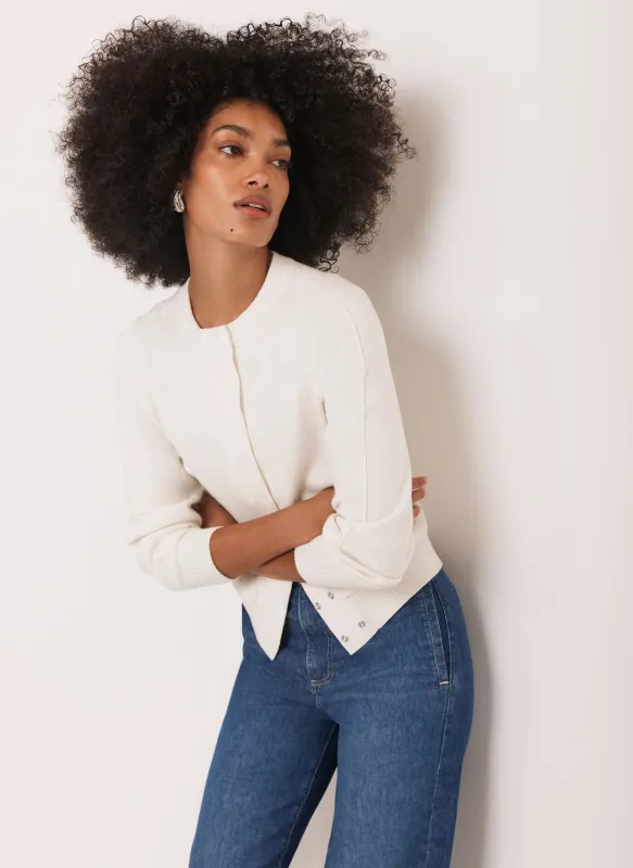 Cream Lightweight Cotton Blend Cardigan sold by Mint Velvet