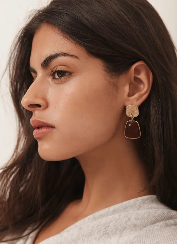 Gold Tone Stone Earrings sold by Mint Velvet