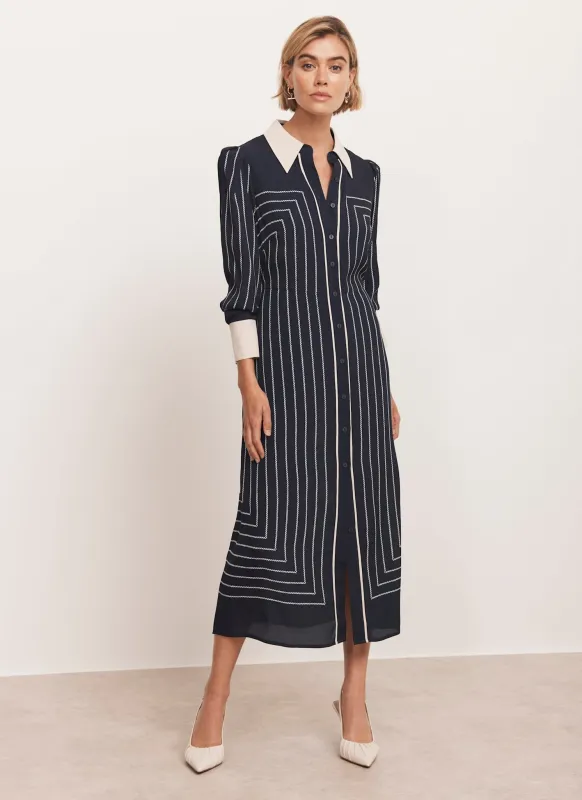 Navy Striped Midi Shirt Dress sold by Mint Velvet