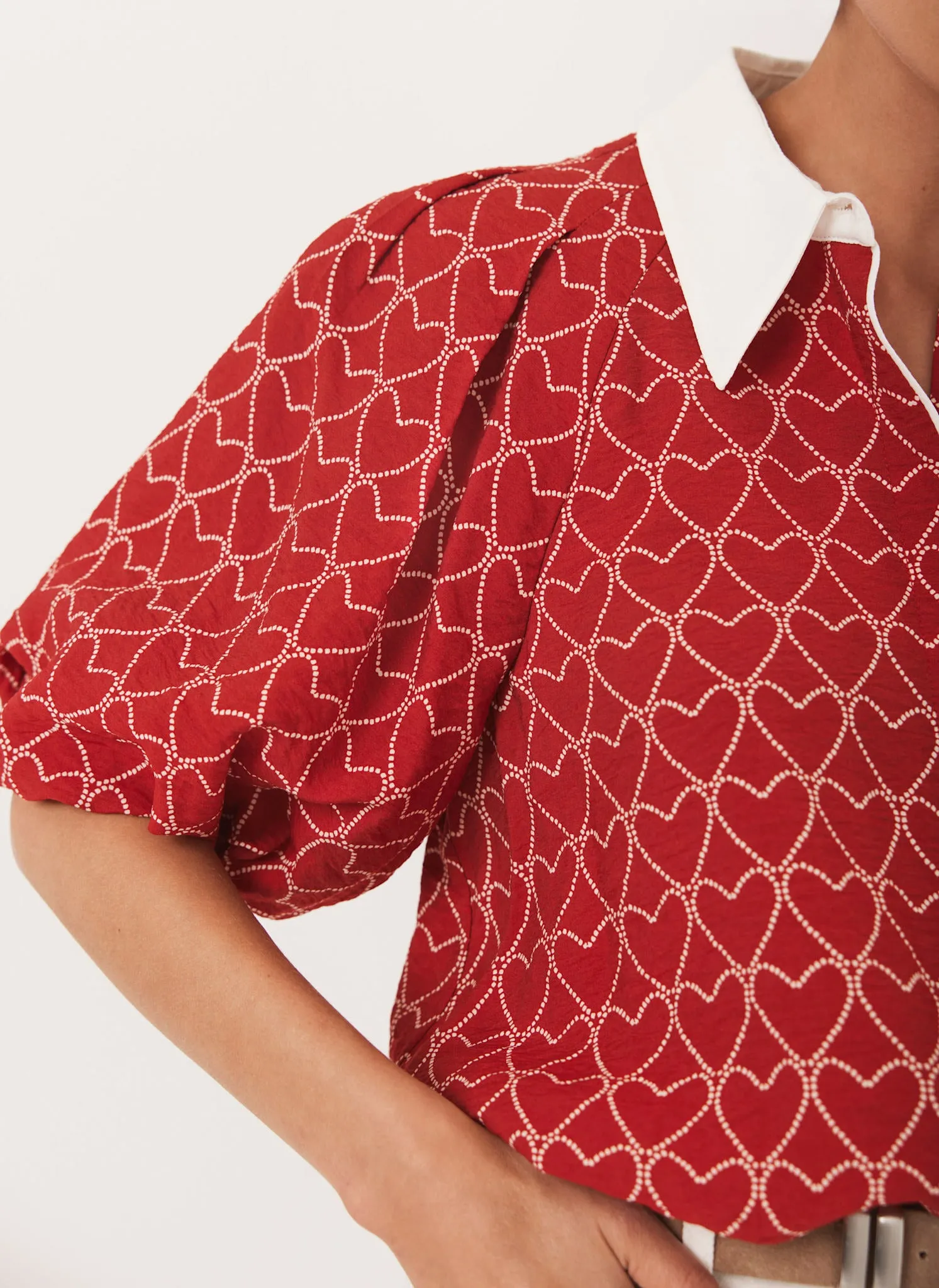 Red Heart Print Shirt sold by Mint Velvet product image thumbnail 4