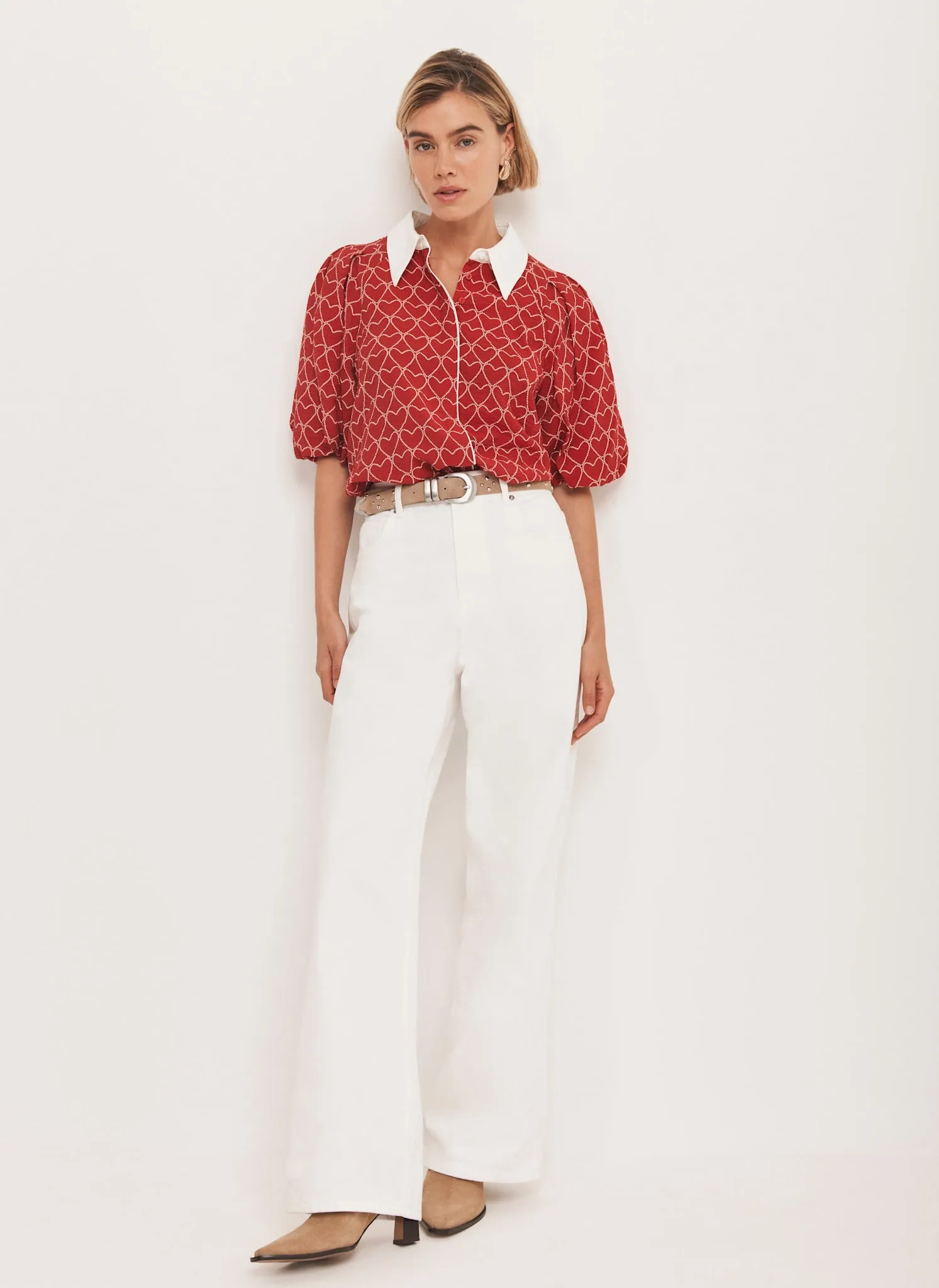 Red Heart Print Shirt sold by Mint Velvet product image thumbnail 2