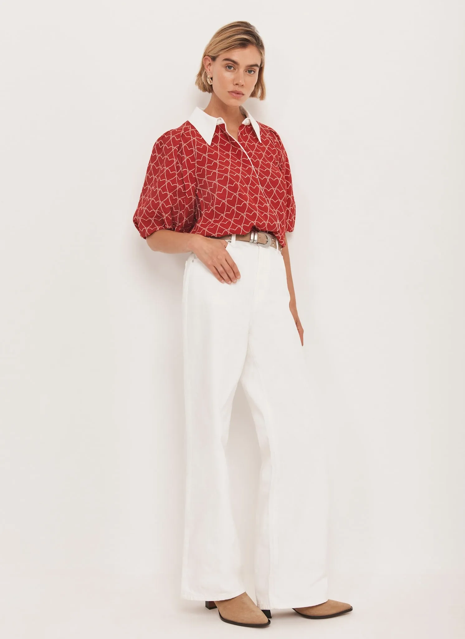 Red Heart Print Shirt sold by Mint Velvet product image thumbnail 5