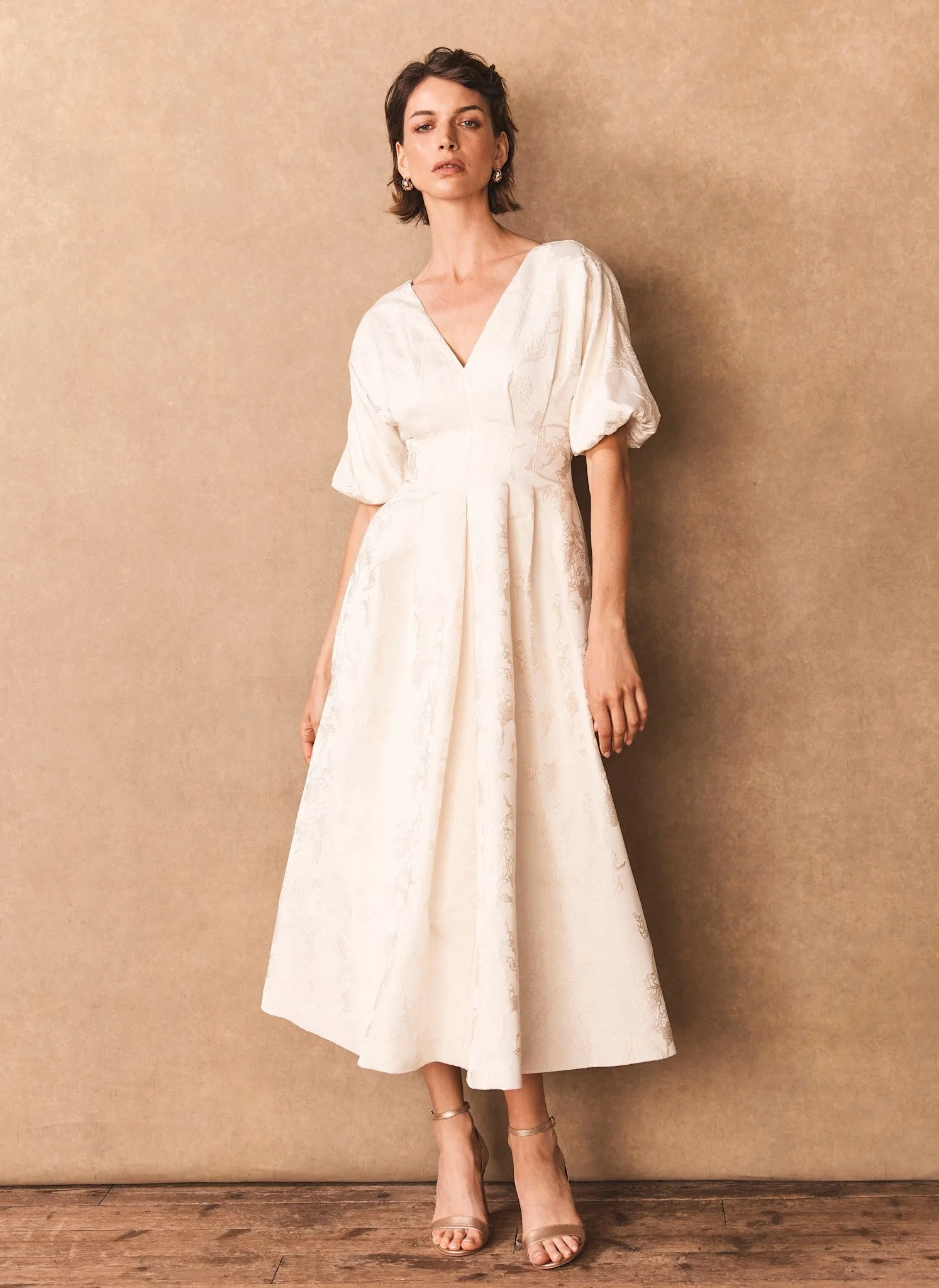 Cream Jacquard Midi Dress sold by Mint Velvet product image thumbnail 5