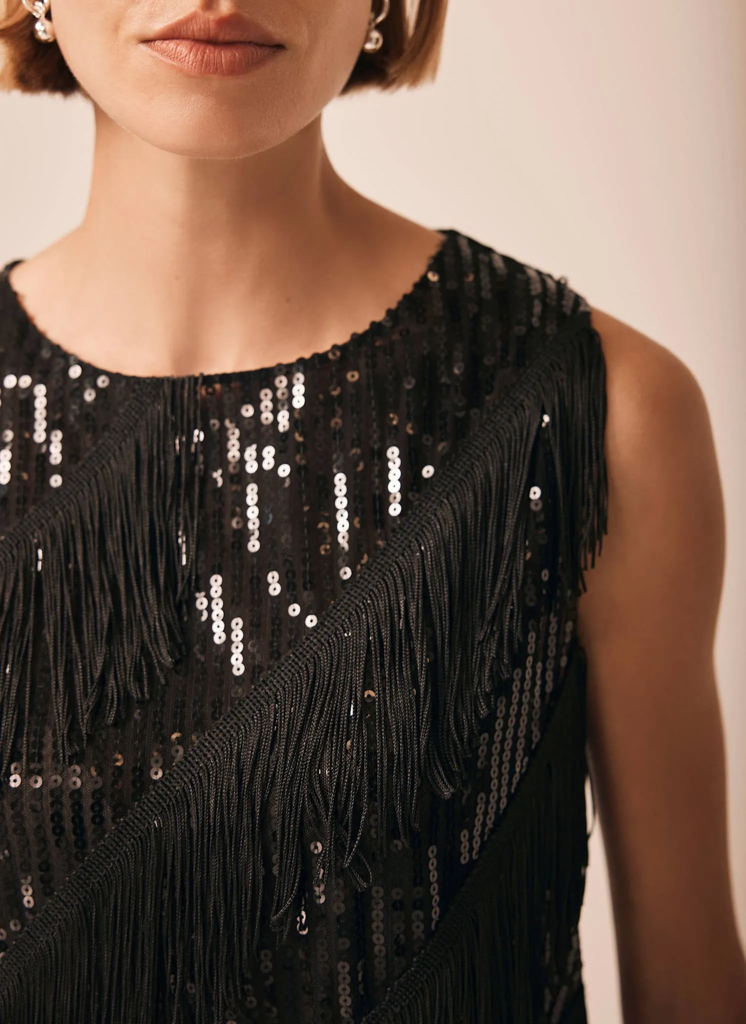 Black Sequin Tassel Top sold by Mint Velvet product image thumbnail 5