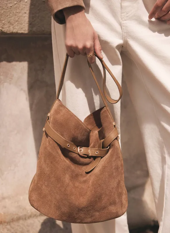 Tan Suede Bucket Bag sold by Mint Velvet