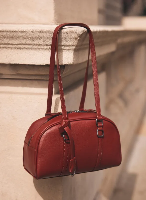 Otti Red Leather Shoulder Bag sold by Mint Velvet