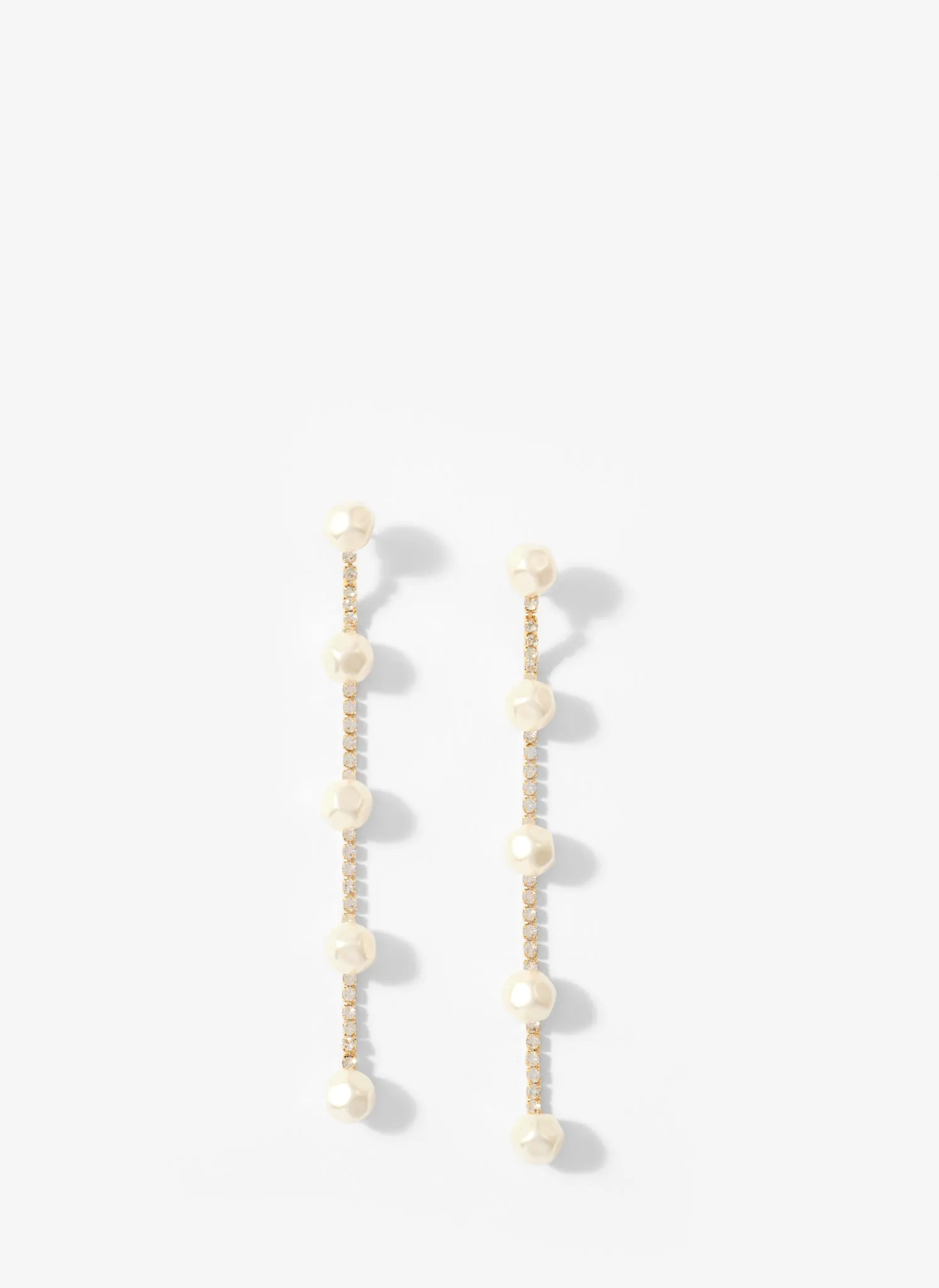 Gold Tone Diamante Pearl Drop Earrings sold by Mint Velvet