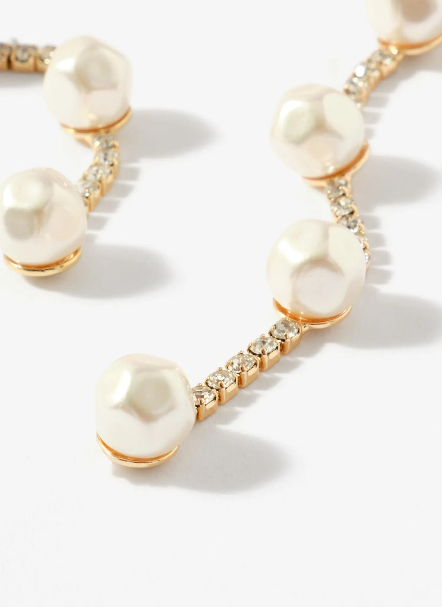 Gold Tone Diamante Pearl Drop Earrings sold by Mint Velvet product image thumbnail 2