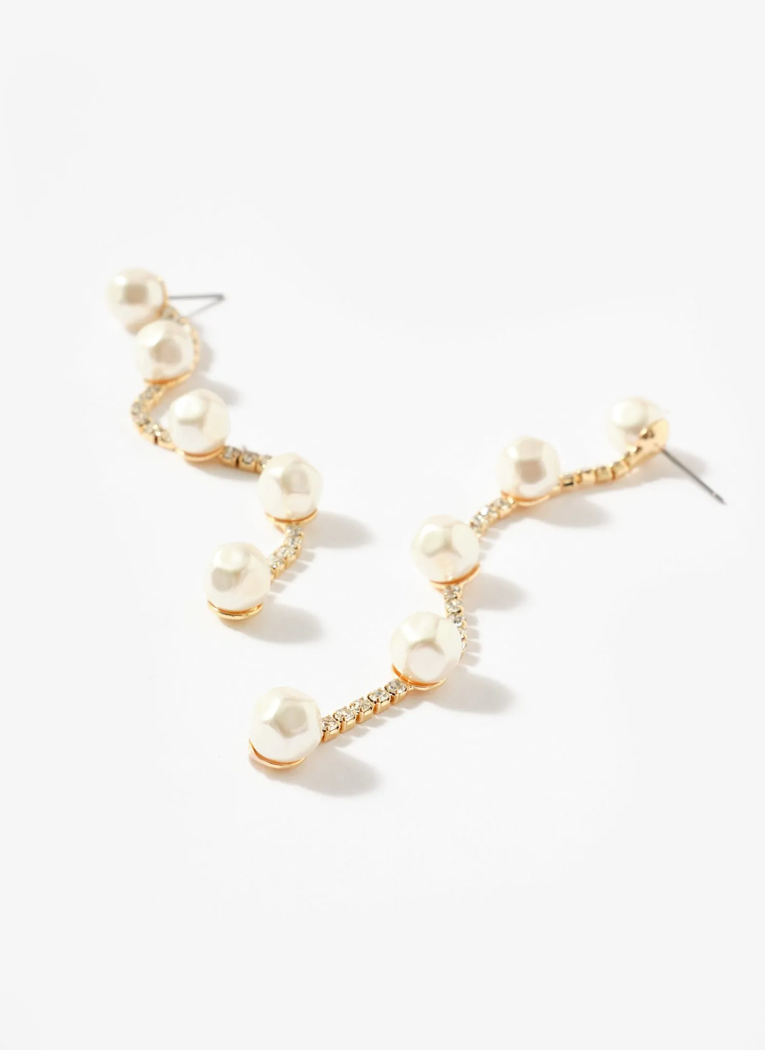 Gold Tone Diamante Pearl Drop Earrings sold by Mint Velvet product image thumbnail 3