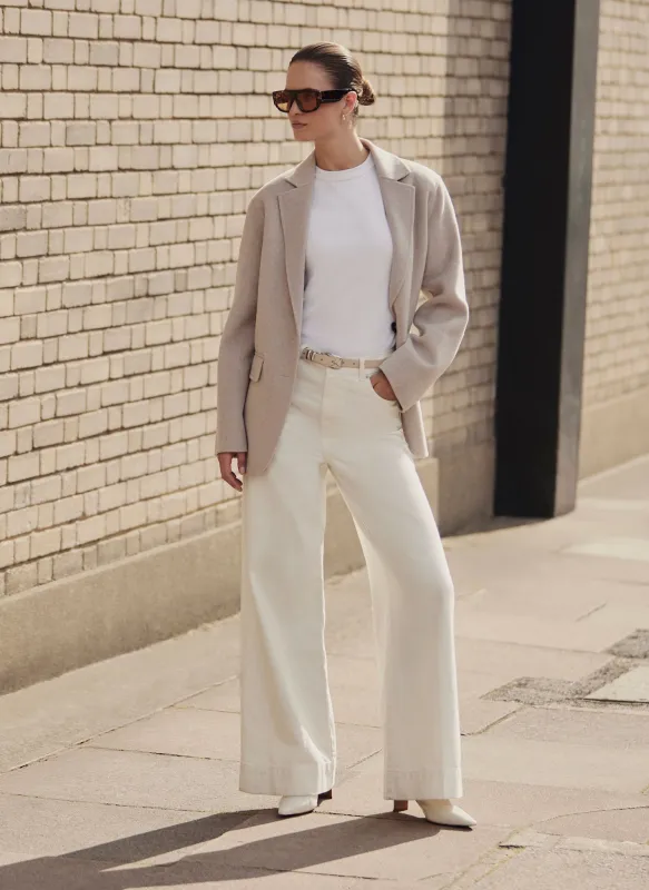 Neutral Wool Blend Hand Finished Blazer sold by Mint Velvet