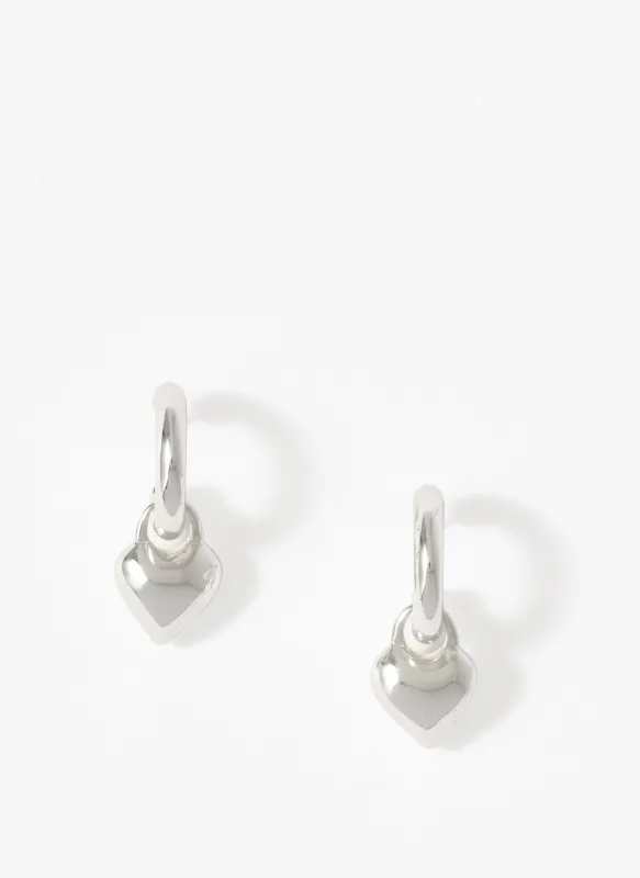 Silver Tone Heart Hoop Earrings sold by Mint Velvet