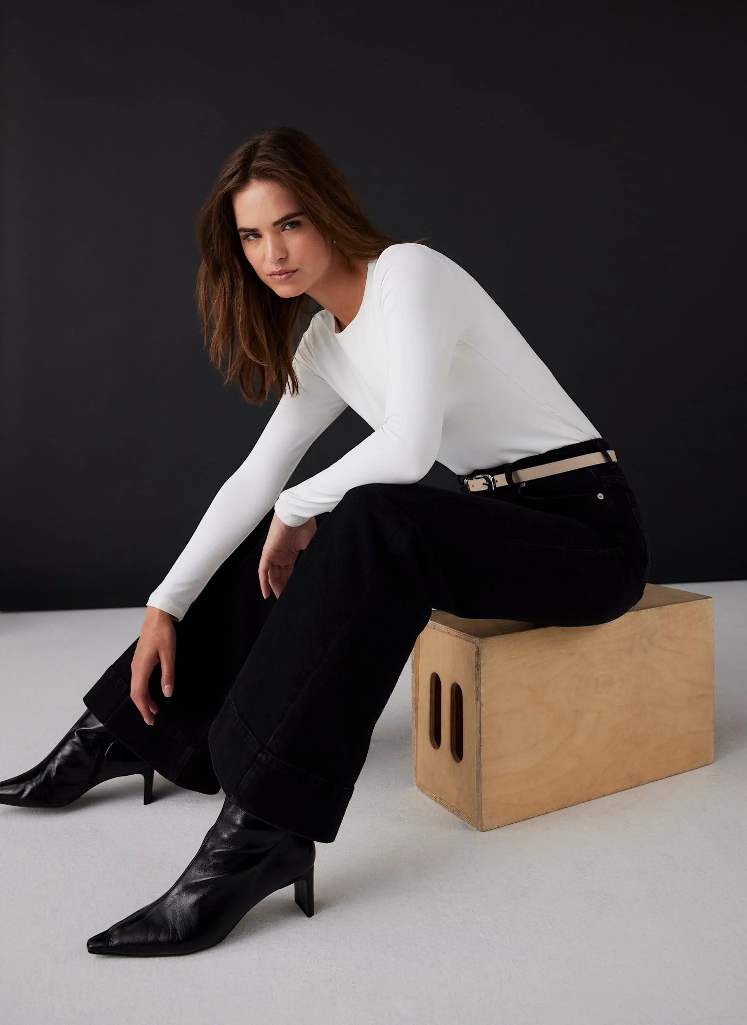 White Long Sleeve Layering Top sold by Mint Velvet product image thumbnail 2