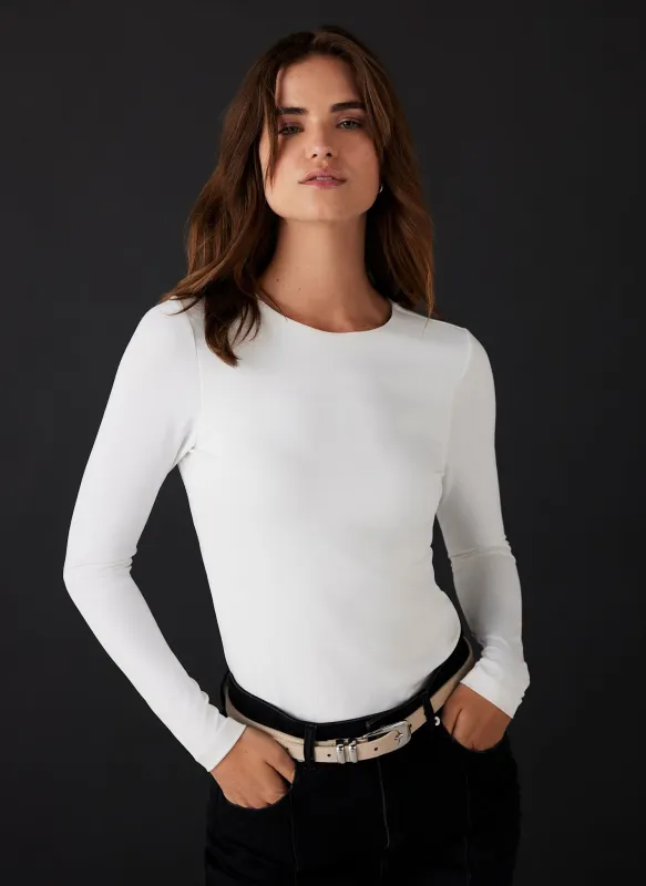 White Long Sleeve Layering Top sold by Mint Velvet