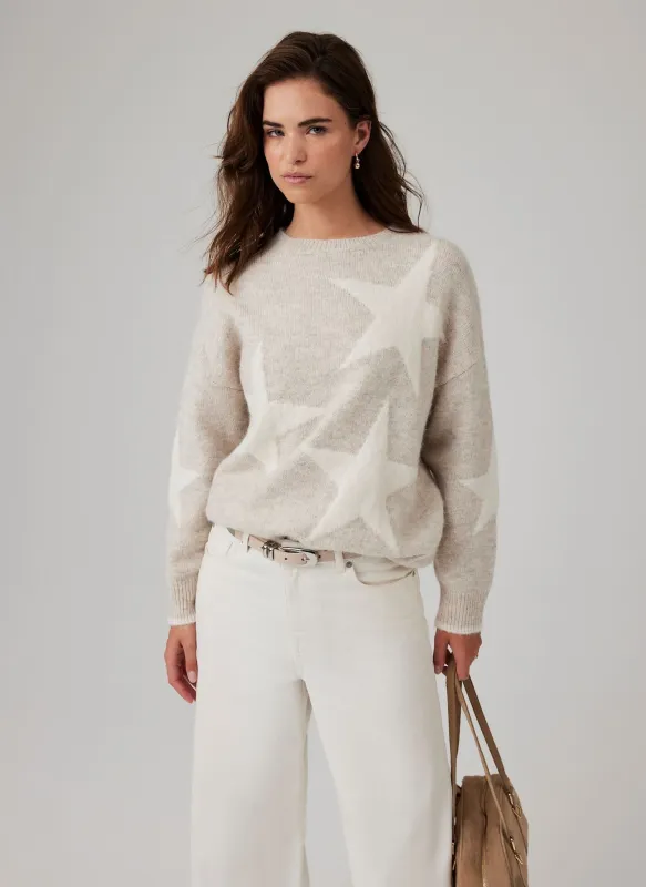 Neutral Star Knit Jumper sold by Mint Velvet