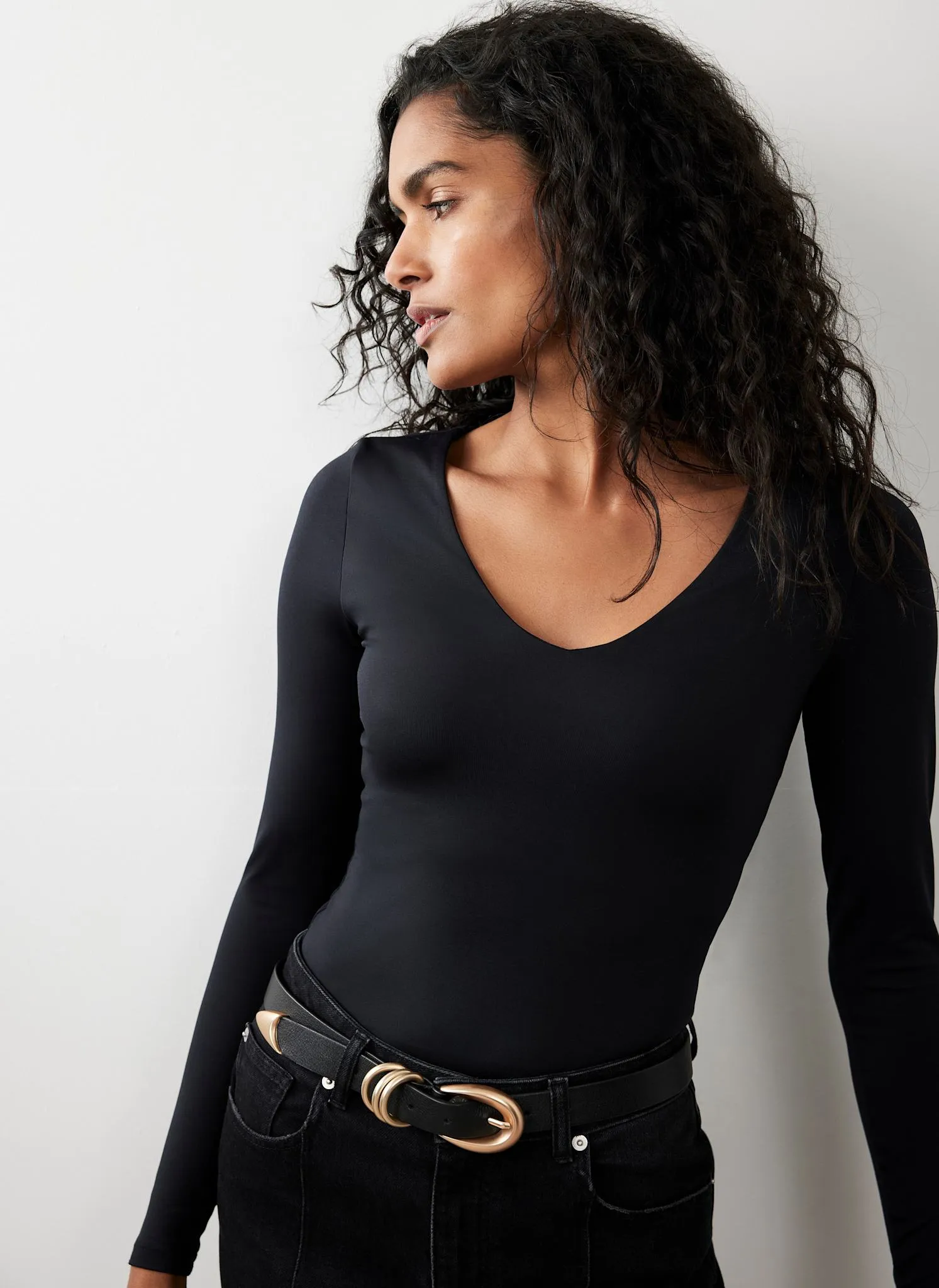 Black V Neck Layering Top sold by Mint Velvet product image thumbnail 5