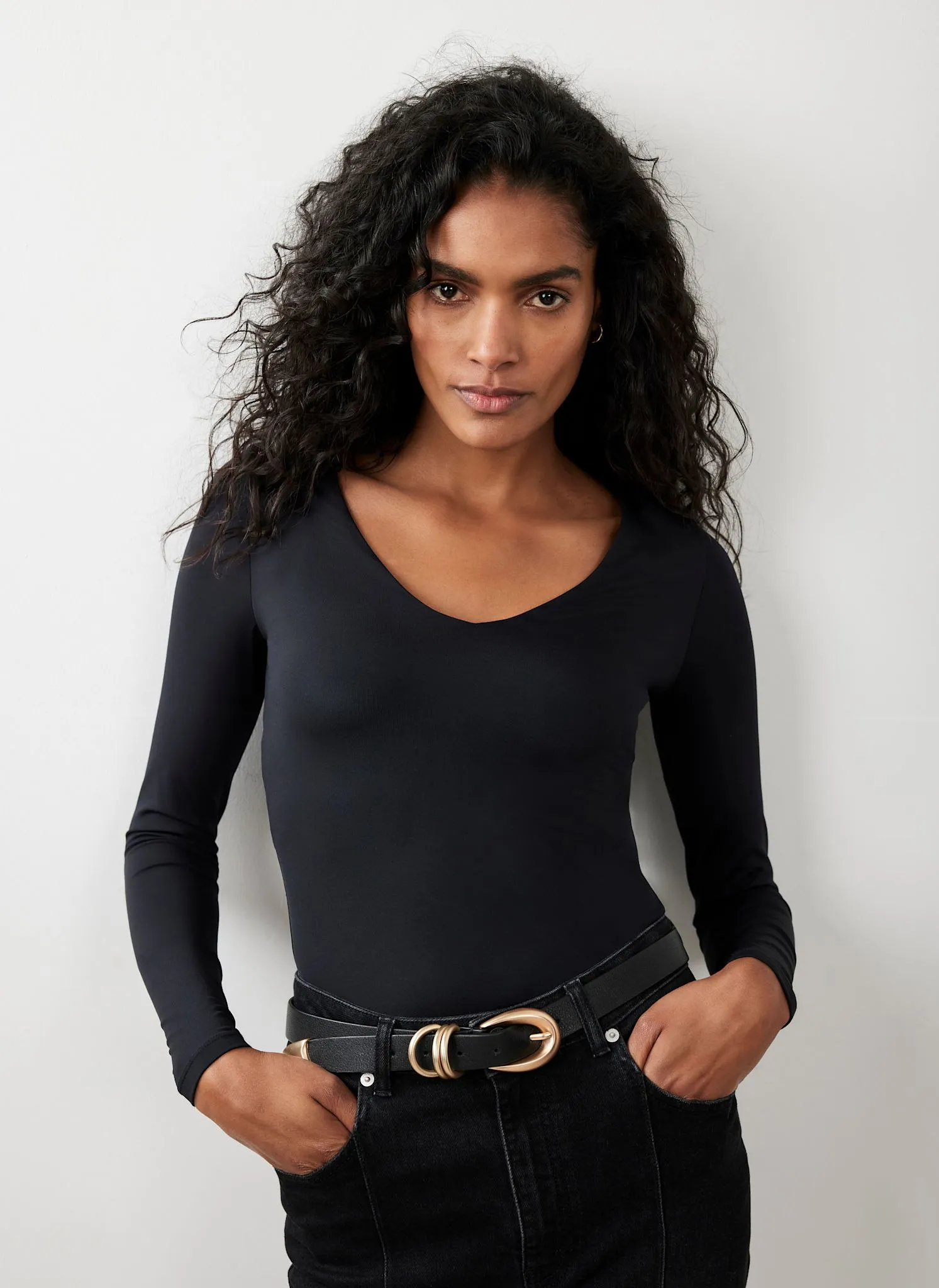 Black V Neck Layering Top sold by Mint Velvet product image thumbnail 3