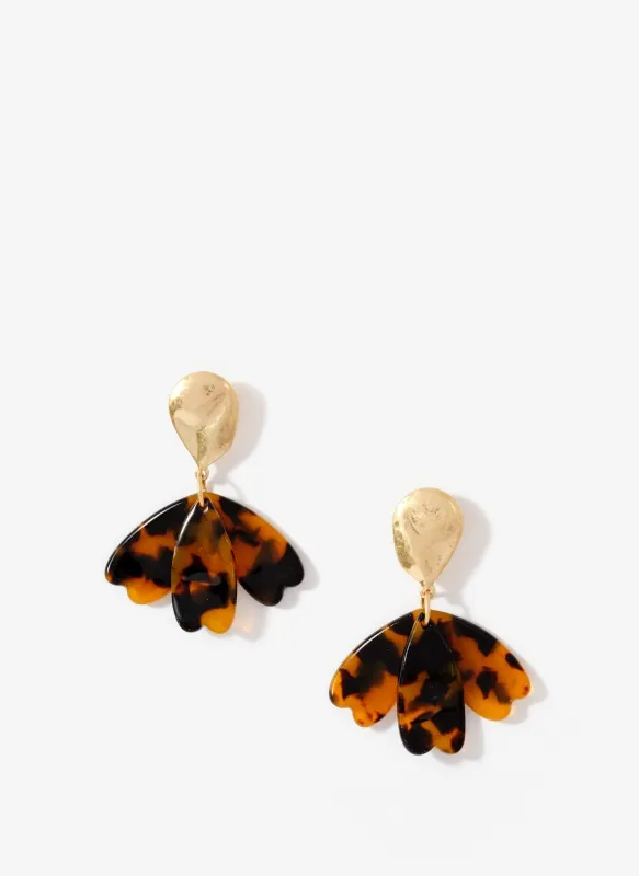 Brown Resin Floral Drop Earrings sold by Mint Velvet