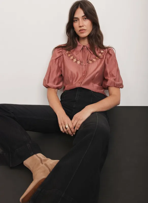 Pink Puff Sleeve Shirt sold by Mint Velvet