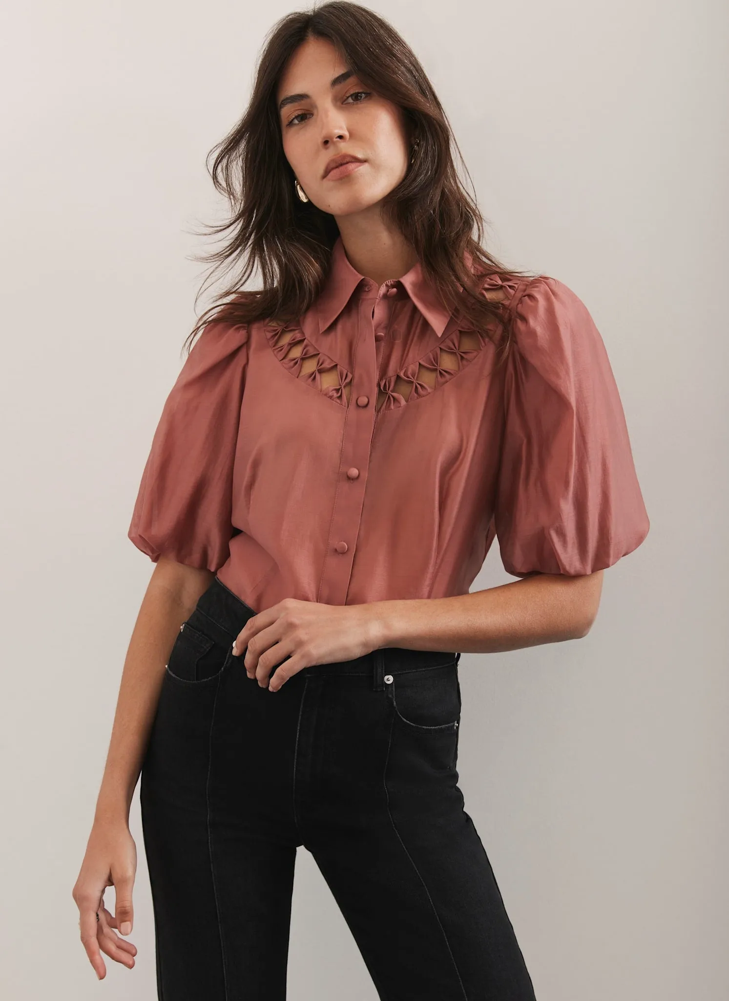 Pink Puff Sleeve Shirt sold by Mint Velvet product image thumbnail 2