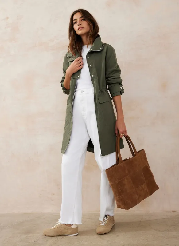 Khaki Utility Parka Coat sold by Mint Velvet