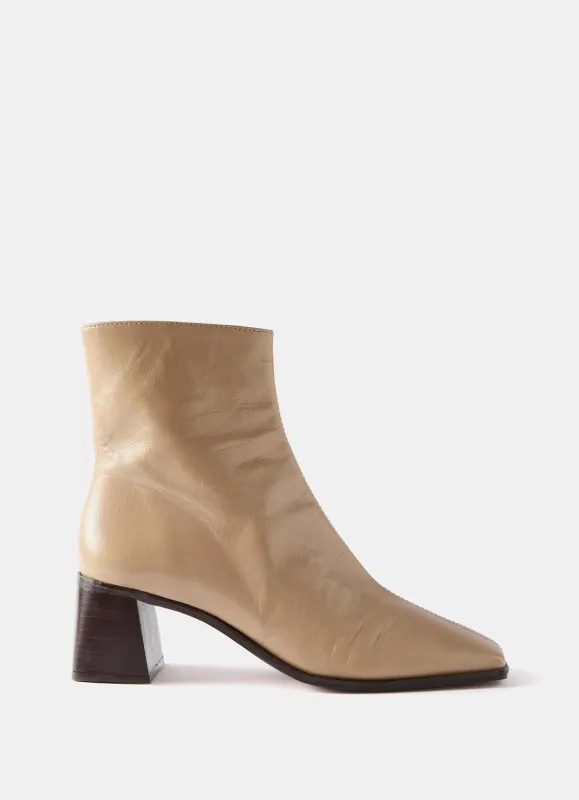 Aria Neutral Leather Ankle Boots sold by Mint Velvet