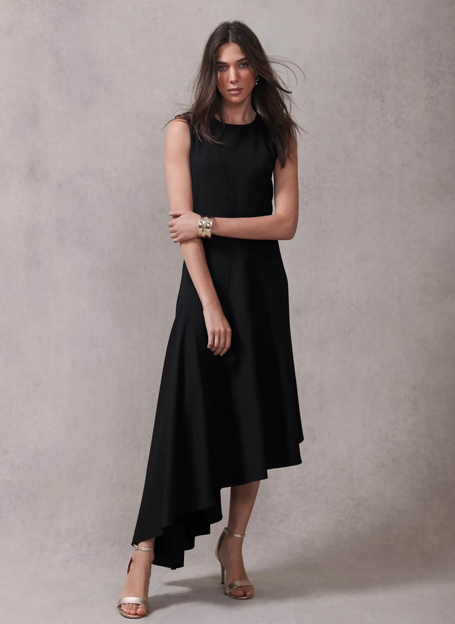Black Asymmetric Midi Dress sold by Mint Velvet product image thumbnail 3