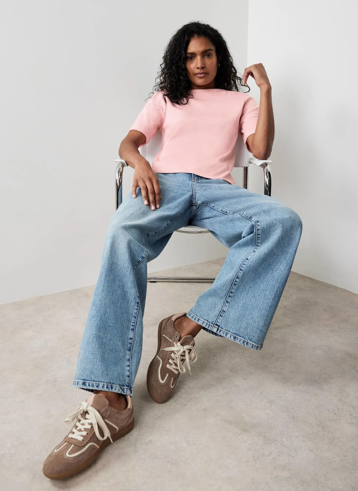 Pink Slash Neck T-Shirt sold by Mint Velvet product image thumbnail 4