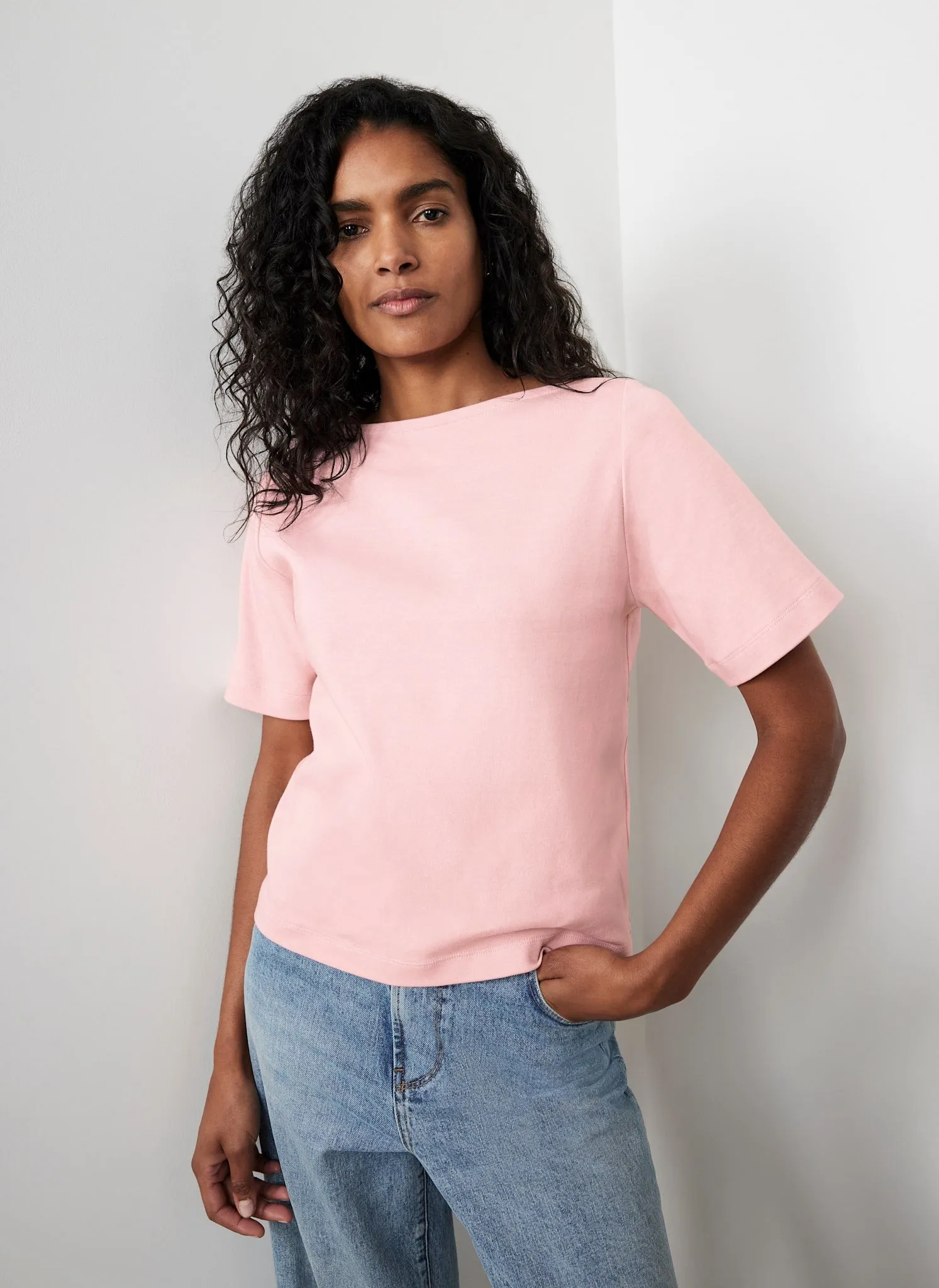 Pink Slash Neck T-Shirt sold by Mint Velvet product image thumbnail 3