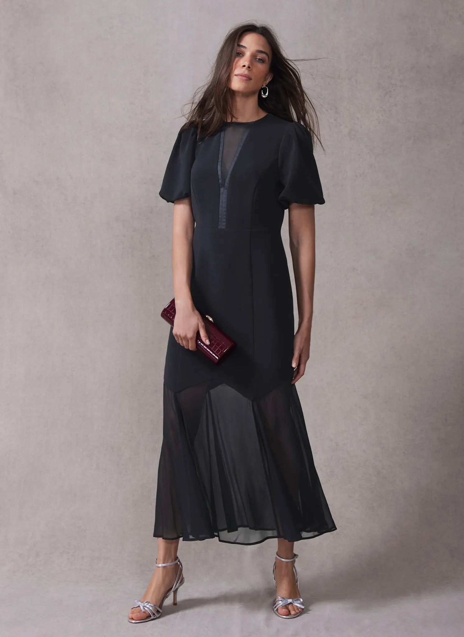 Black Puff Sleeve Maxi Dress sold by Mint Velvet product image thumbnail 4