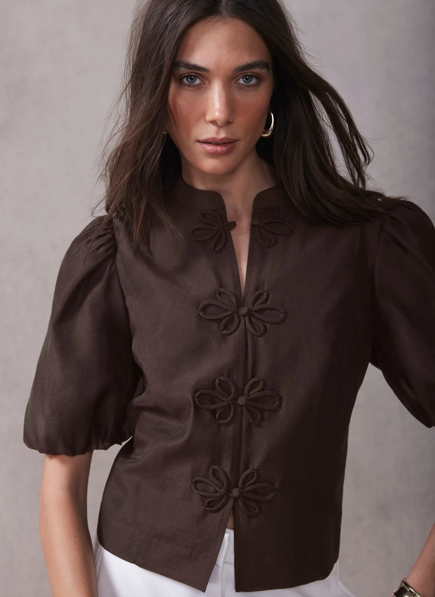 Burgundy Puff Sleeve Top sold by Mint Velvet product image thumbnail 5