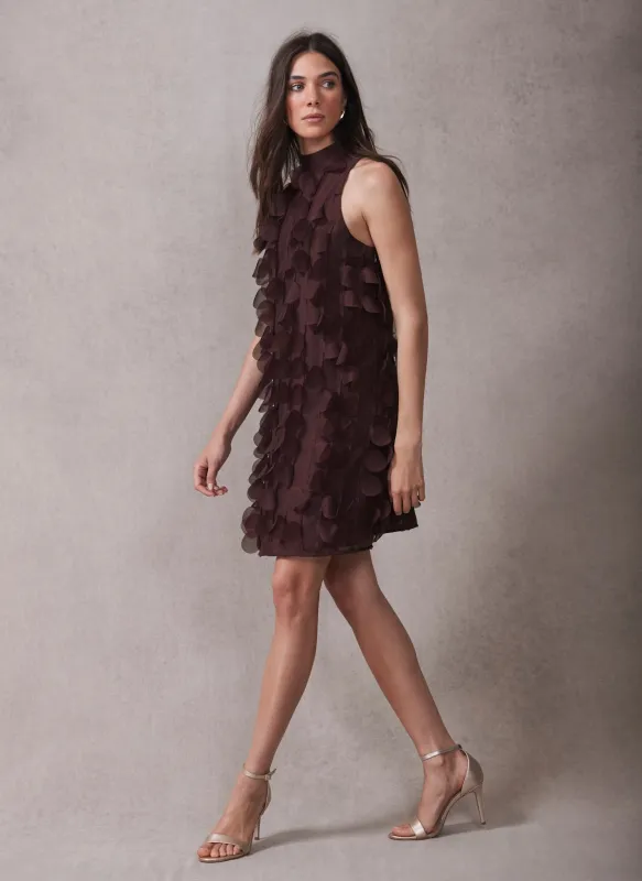 Burgundy Applique Mini Shift Dress sold by Mint Velvet