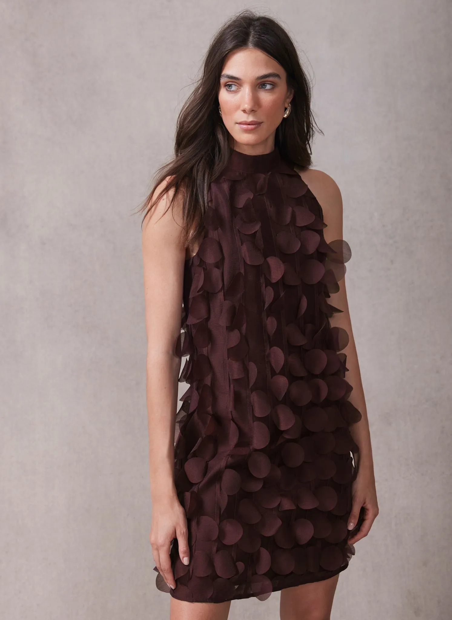 Burgundy Applique Mini Shift Dress sold by Mint Velvet product image thumbnail 4