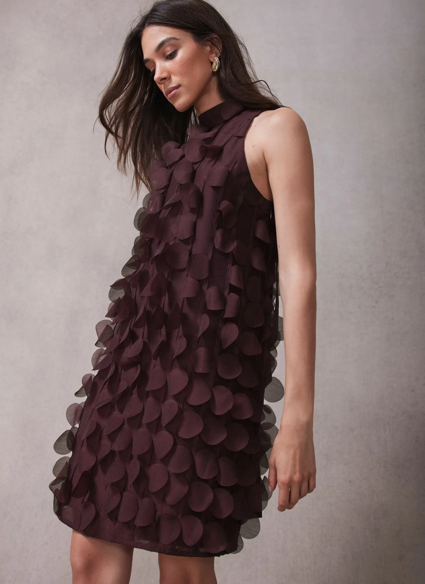 Burgundy Applique Mini Shift Dress sold by Mint Velvet product image thumbnail 2