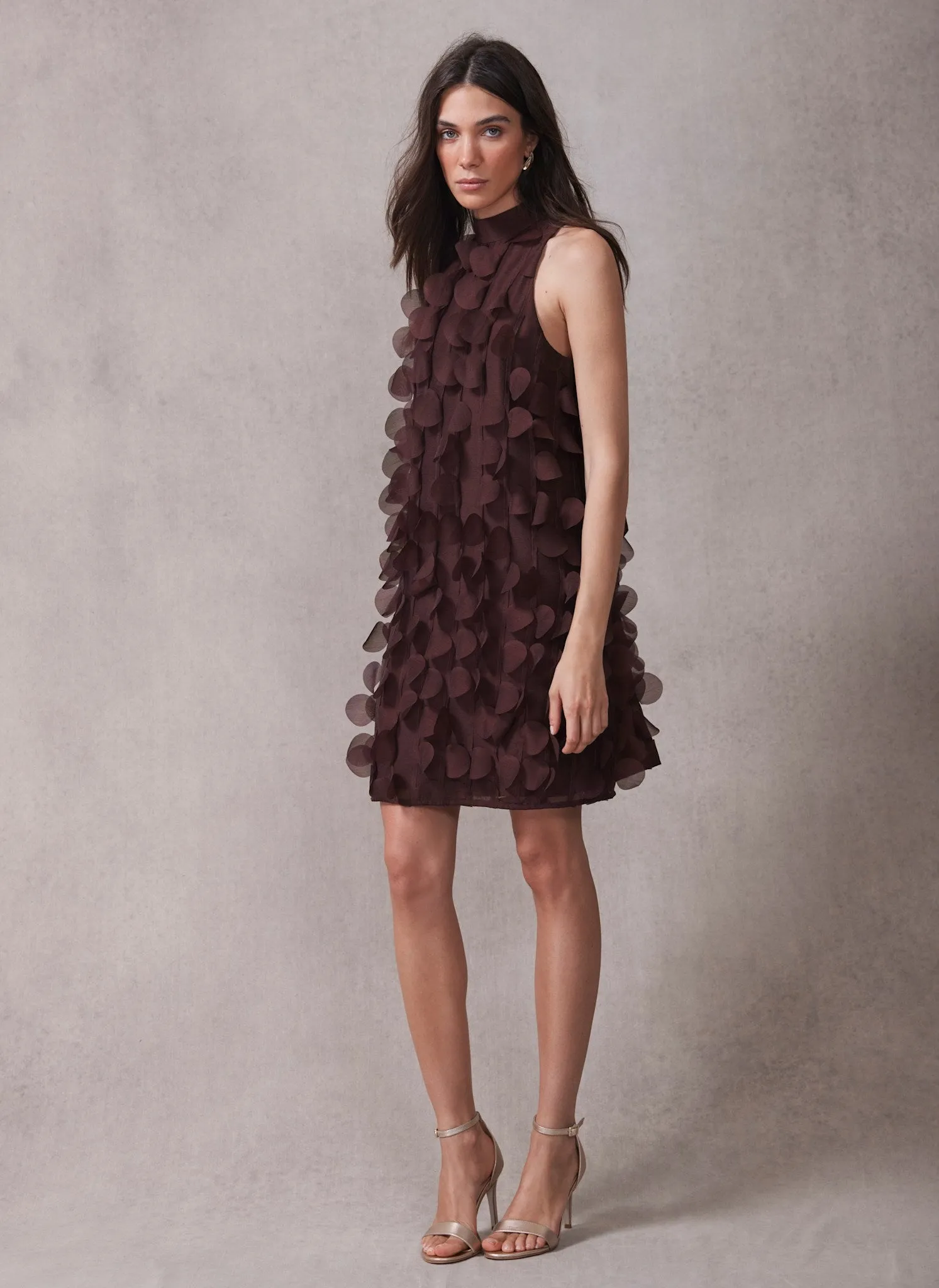 Burgundy Applique Mini Shift Dress sold by Mint Velvet product image thumbnail 3