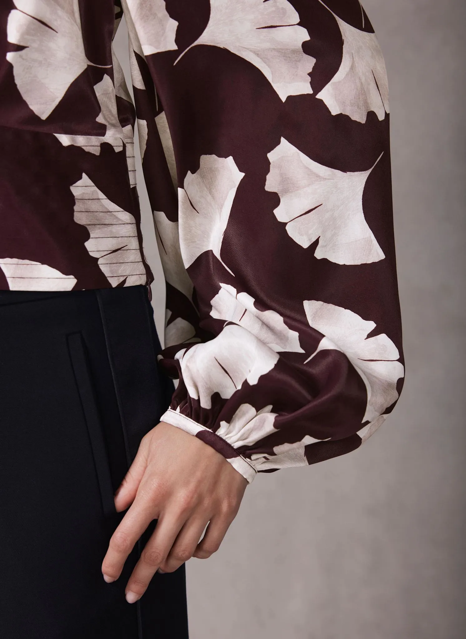 Burgundy Leaf Print Top sold by Mint Velvet product image thumbnail 5