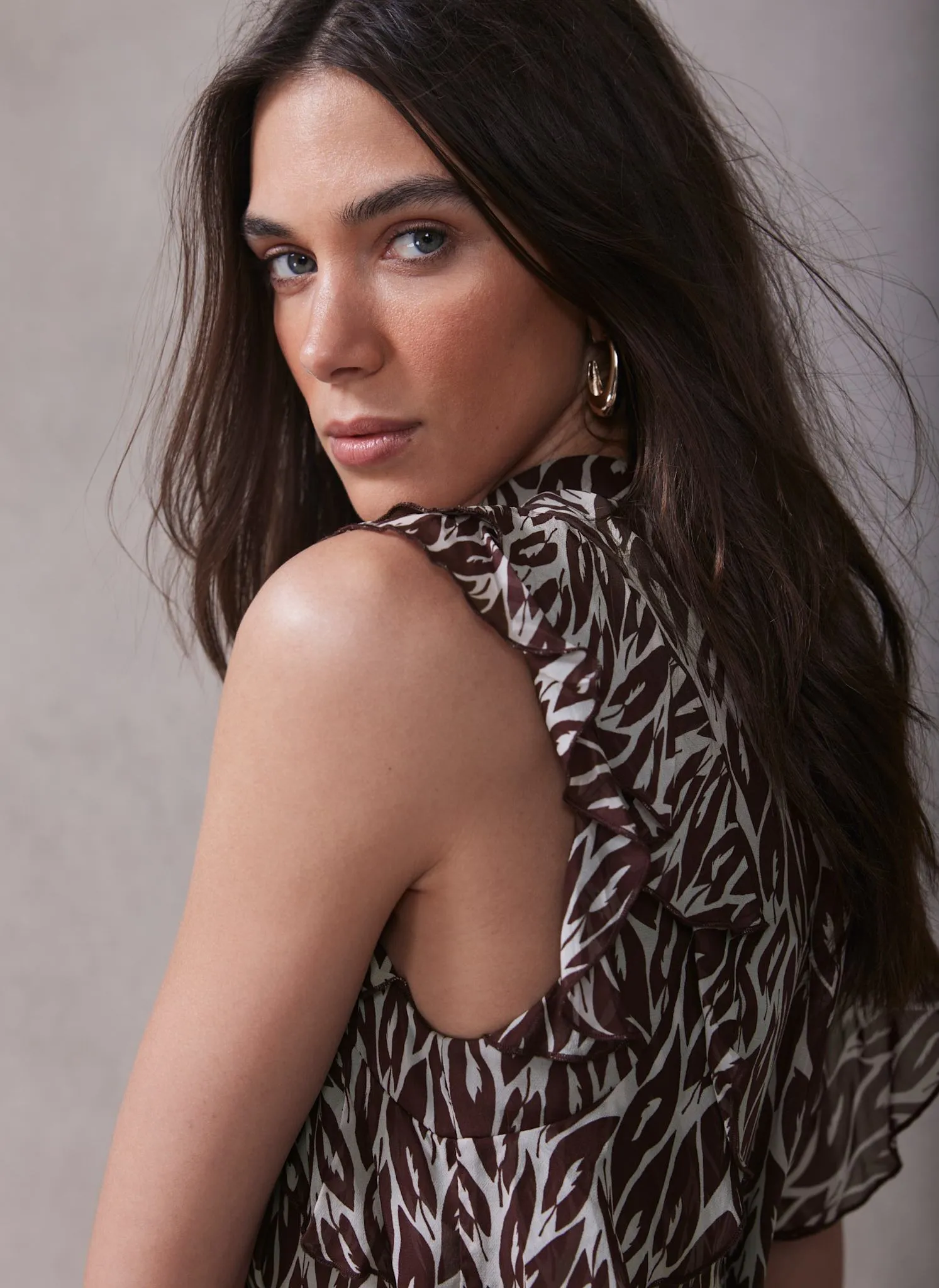 Burgundy Leaf Print Maxi Dress sold by Mint Velvet product image thumbnail 5