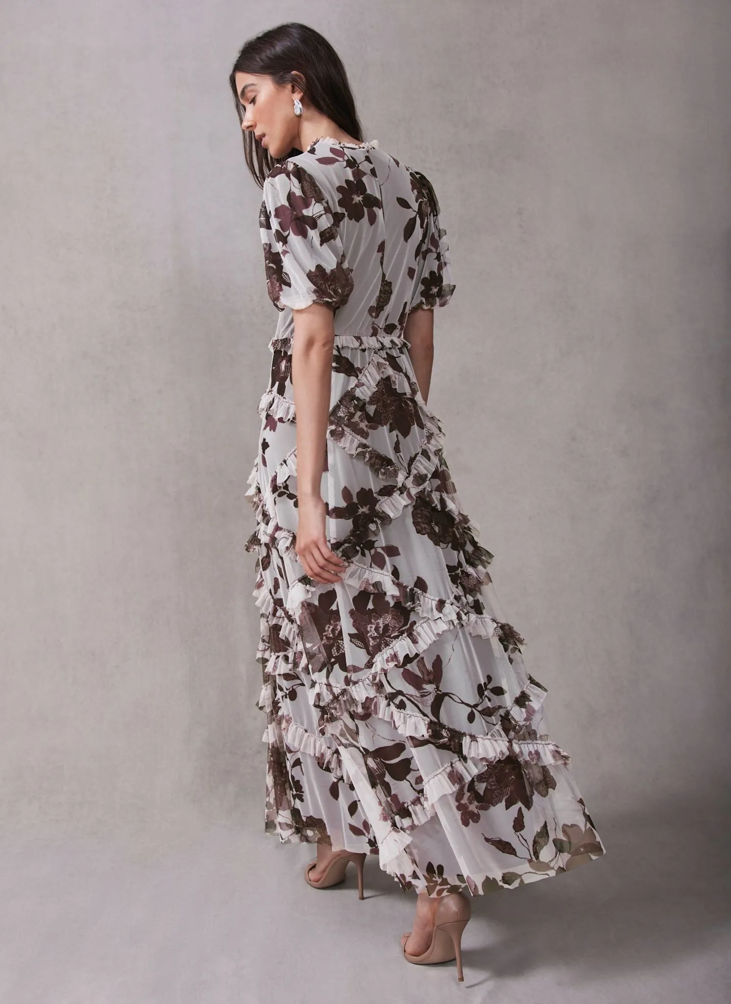 Burgundy Floral Print Maxi Dress sold by Mint Velvet product image thumbnail 4