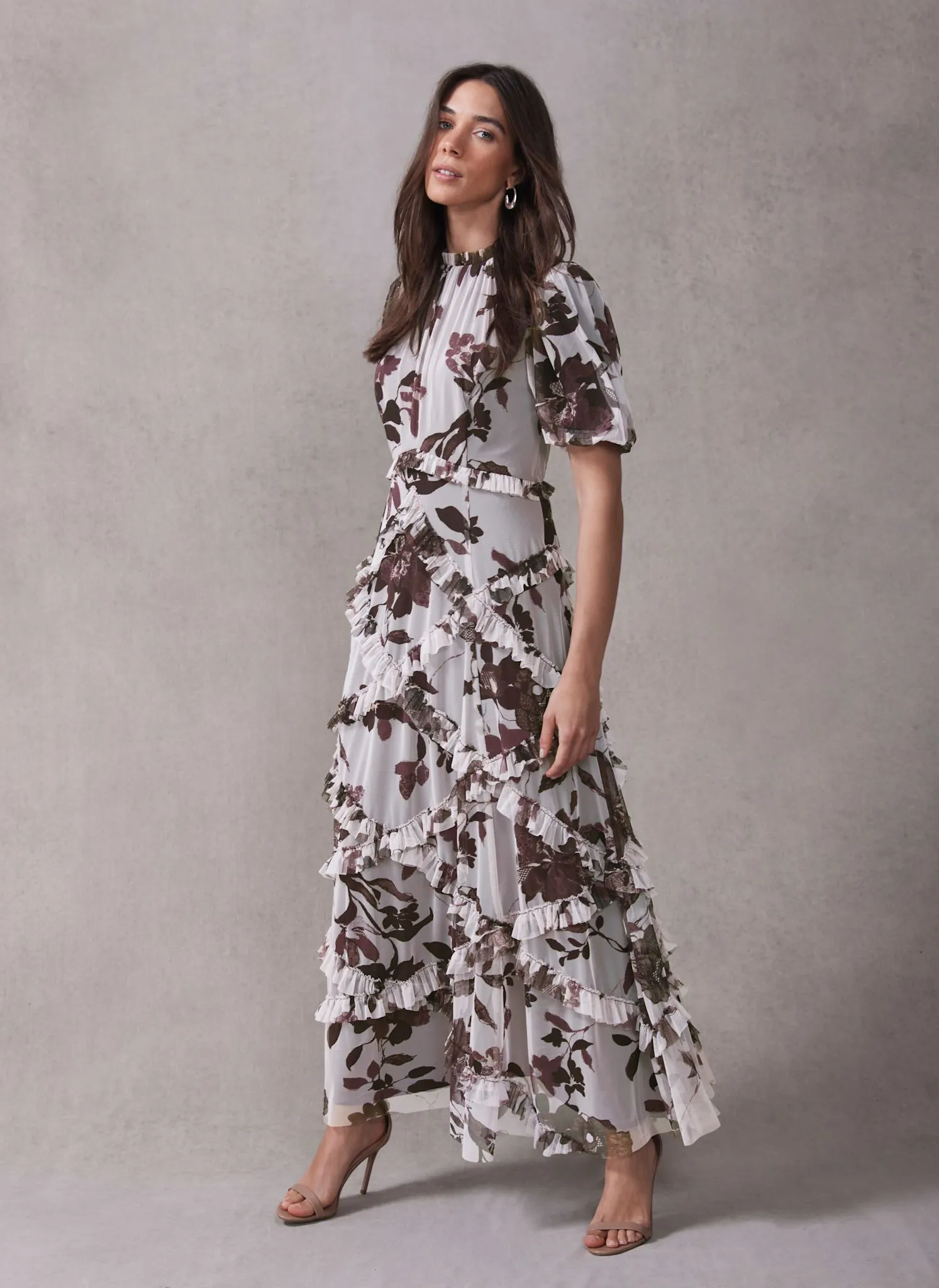 Burgundy Floral Print Maxi Dress sold by Mint Velvet product image thumbnail 2