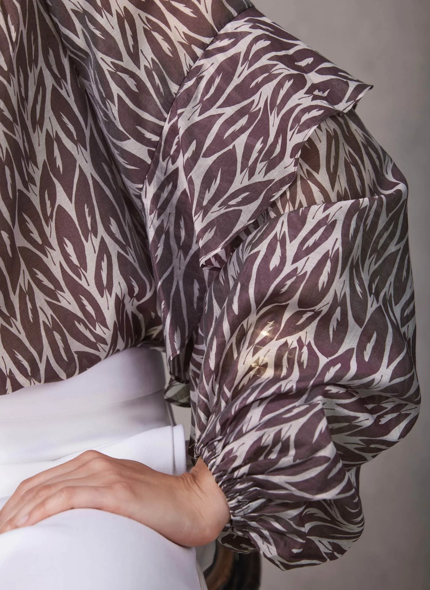 Burgundy Leaf Print Blouse sold by Mint Velvet product image thumbnail 5