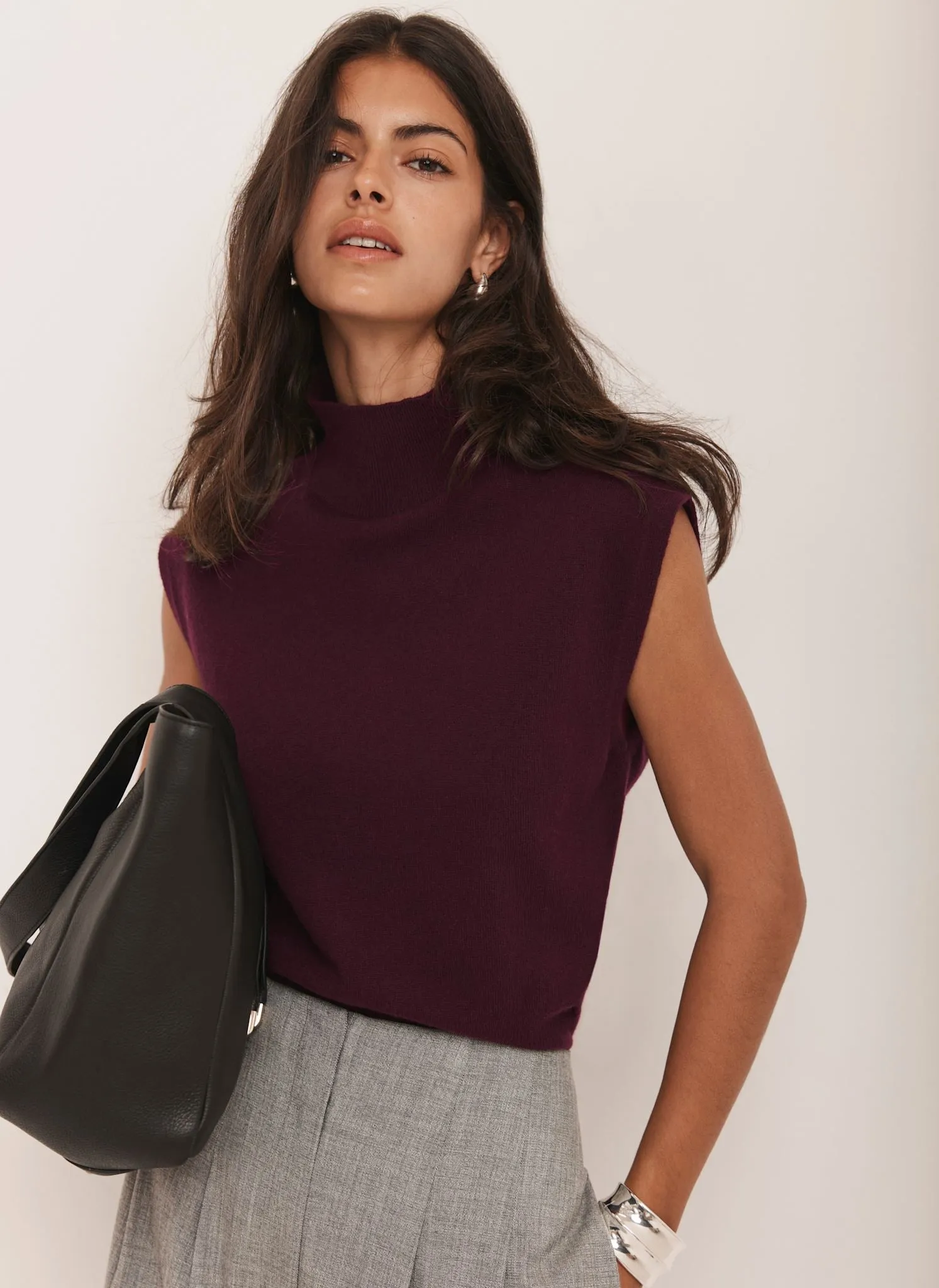 Burgundy Sleeveless Knit Top sold by Mint Velvet