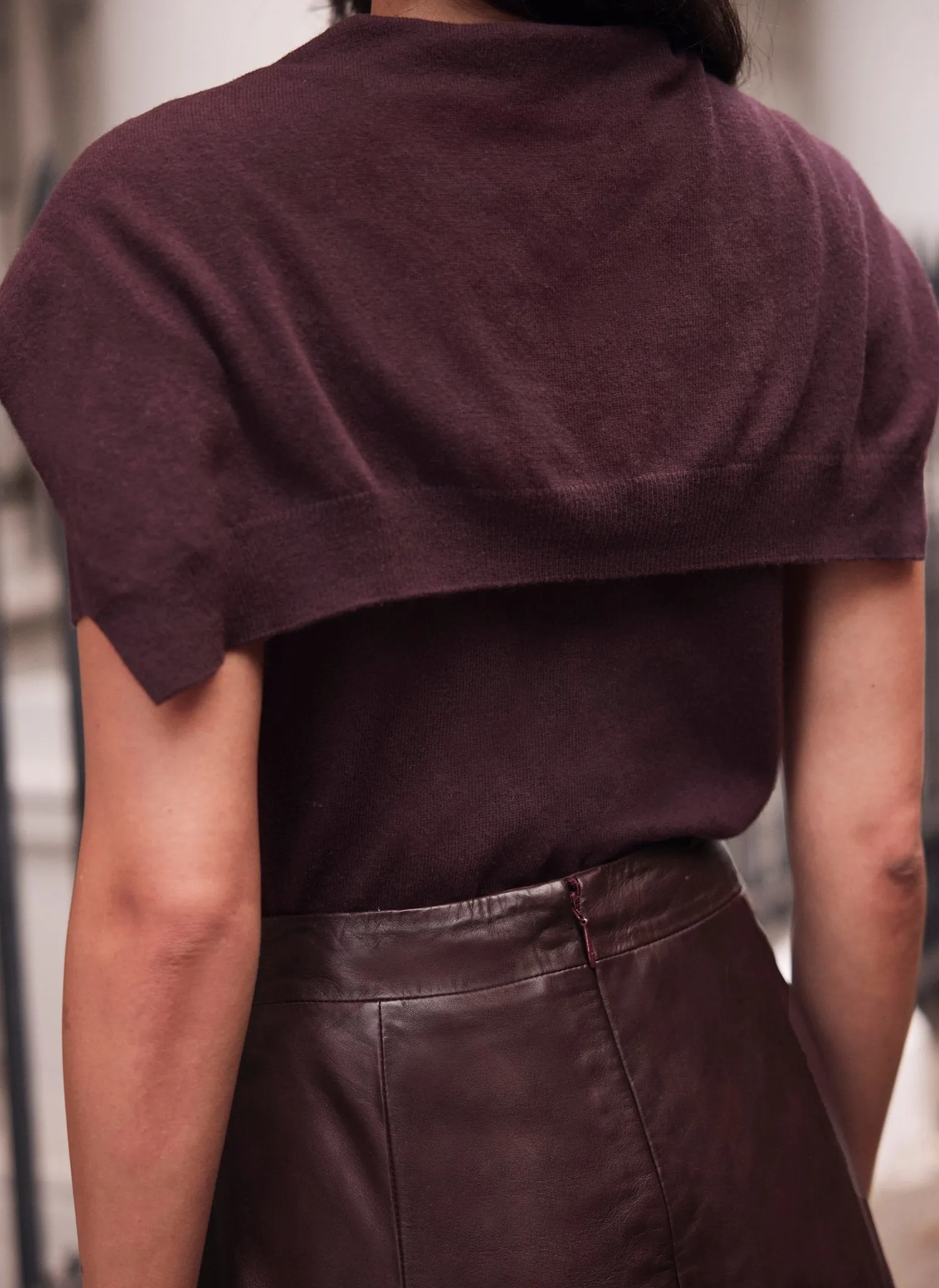 Burgundy Cotton Blend Scarf Detail Knit Top sold by Mint Velvet product image thumbnail 4