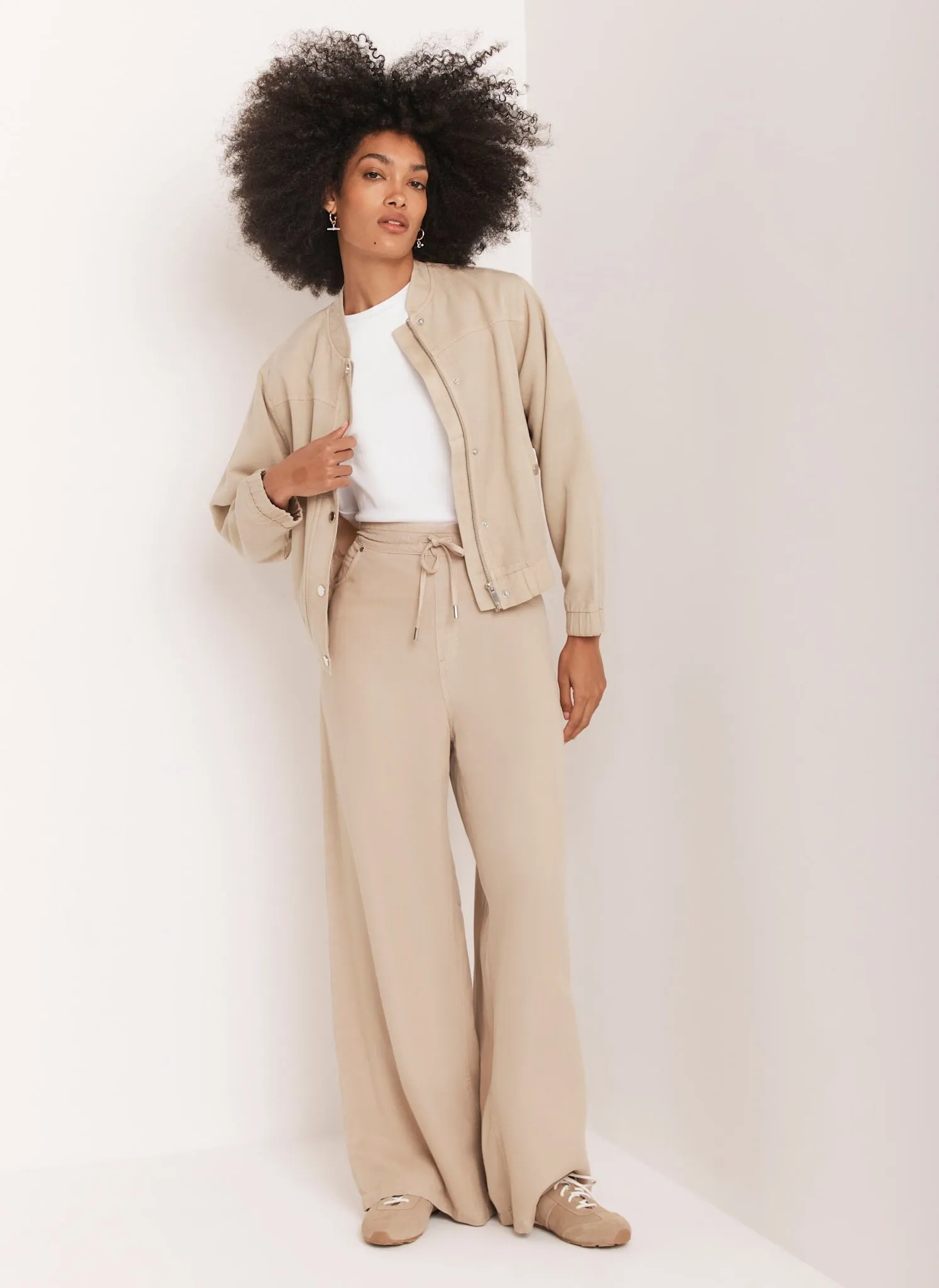 Neutral Stone Washed Wide Leg Trousers sold by Mint Velvet product image thumbnail 4