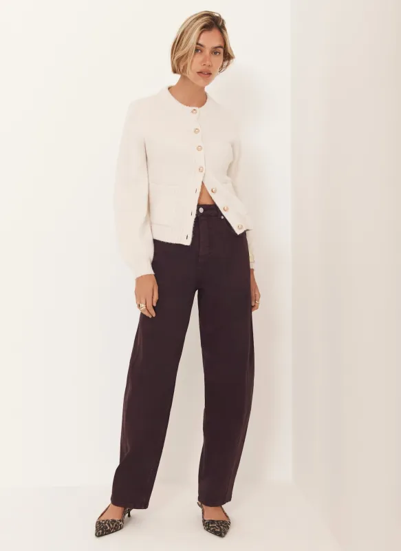 Burgundy Barrel Leg Jeans sold by Mint Velvet