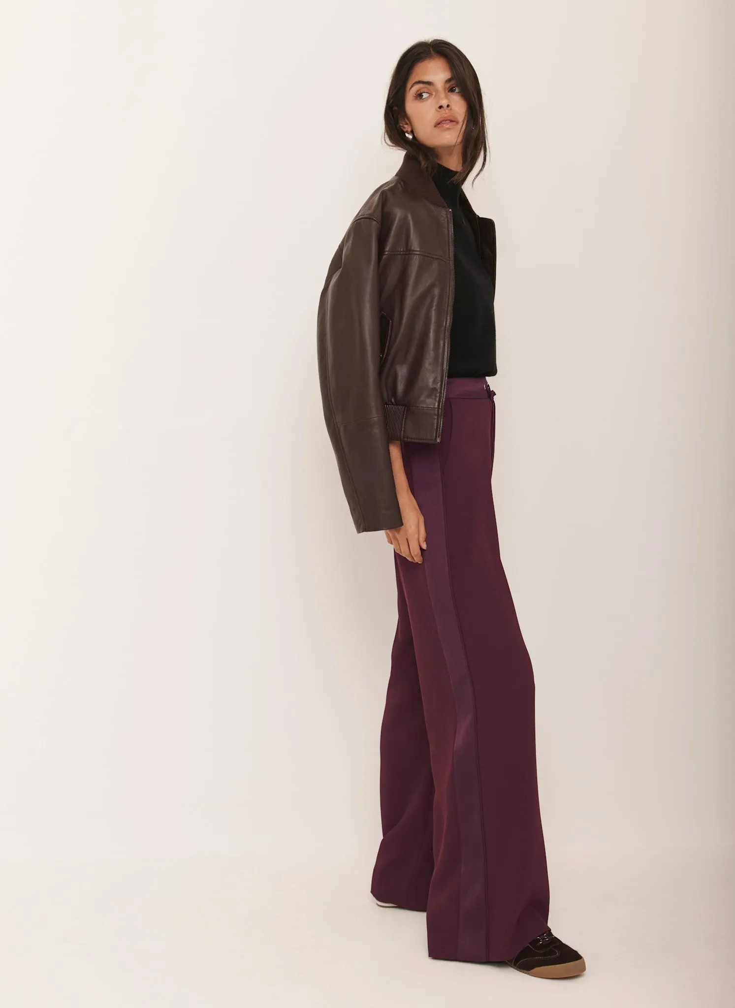 Burgundy Side Stripe Trousers sold by Mint Velvet product image thumbnail 2