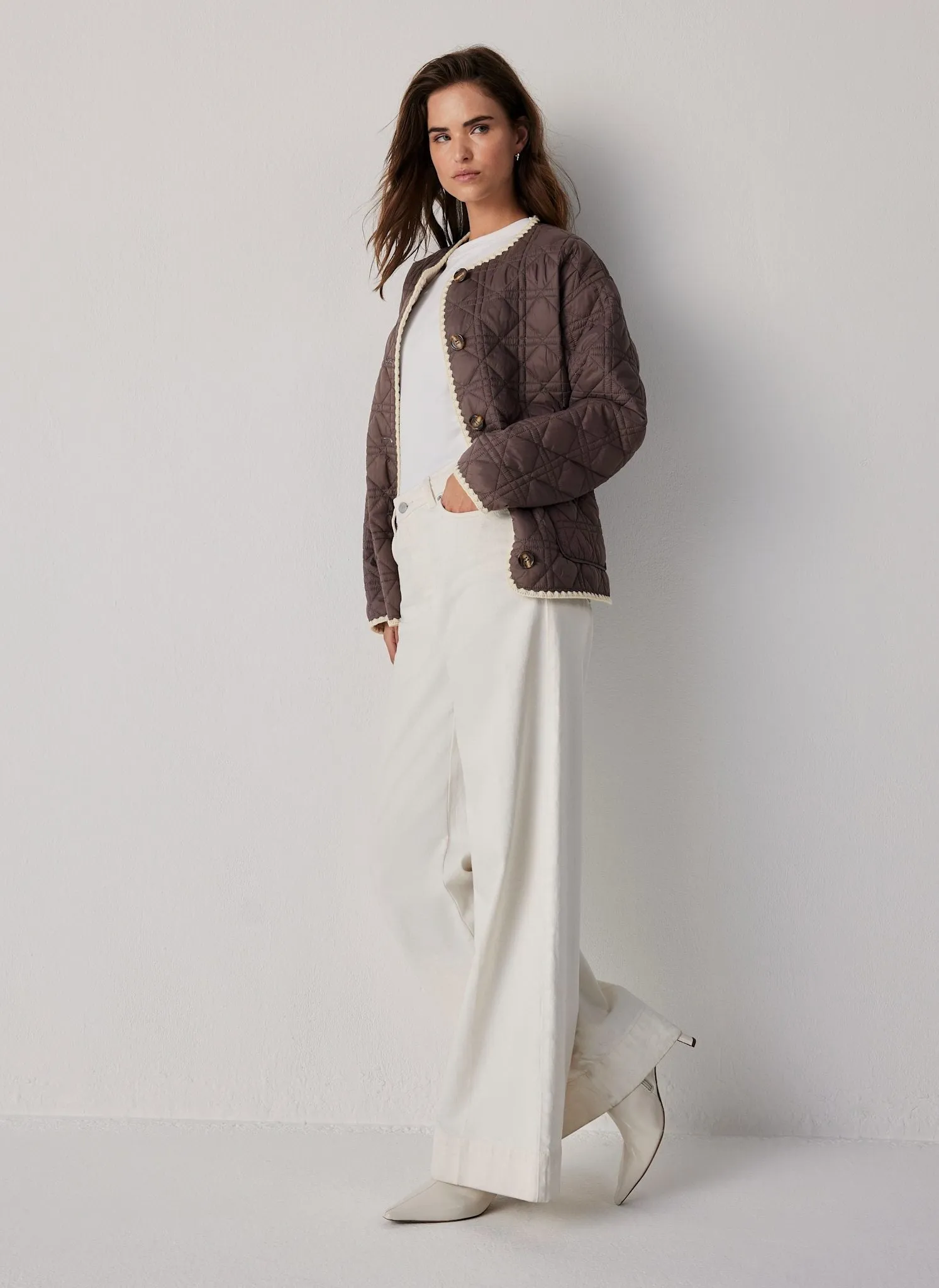 Brown Reversible Quilted Jacket sold by Mint Velvet product image thumbnail 4