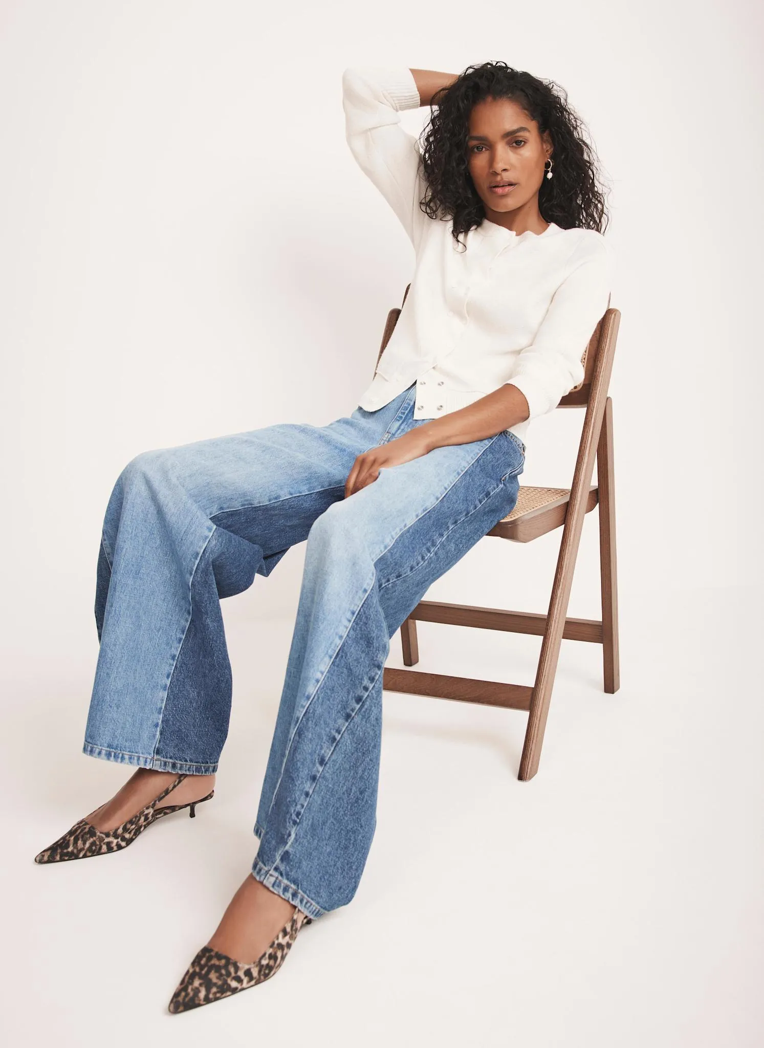 Indigo Contrast Denim Wide Leg Jeans sold by Mint Velvet product image thumbnail 4