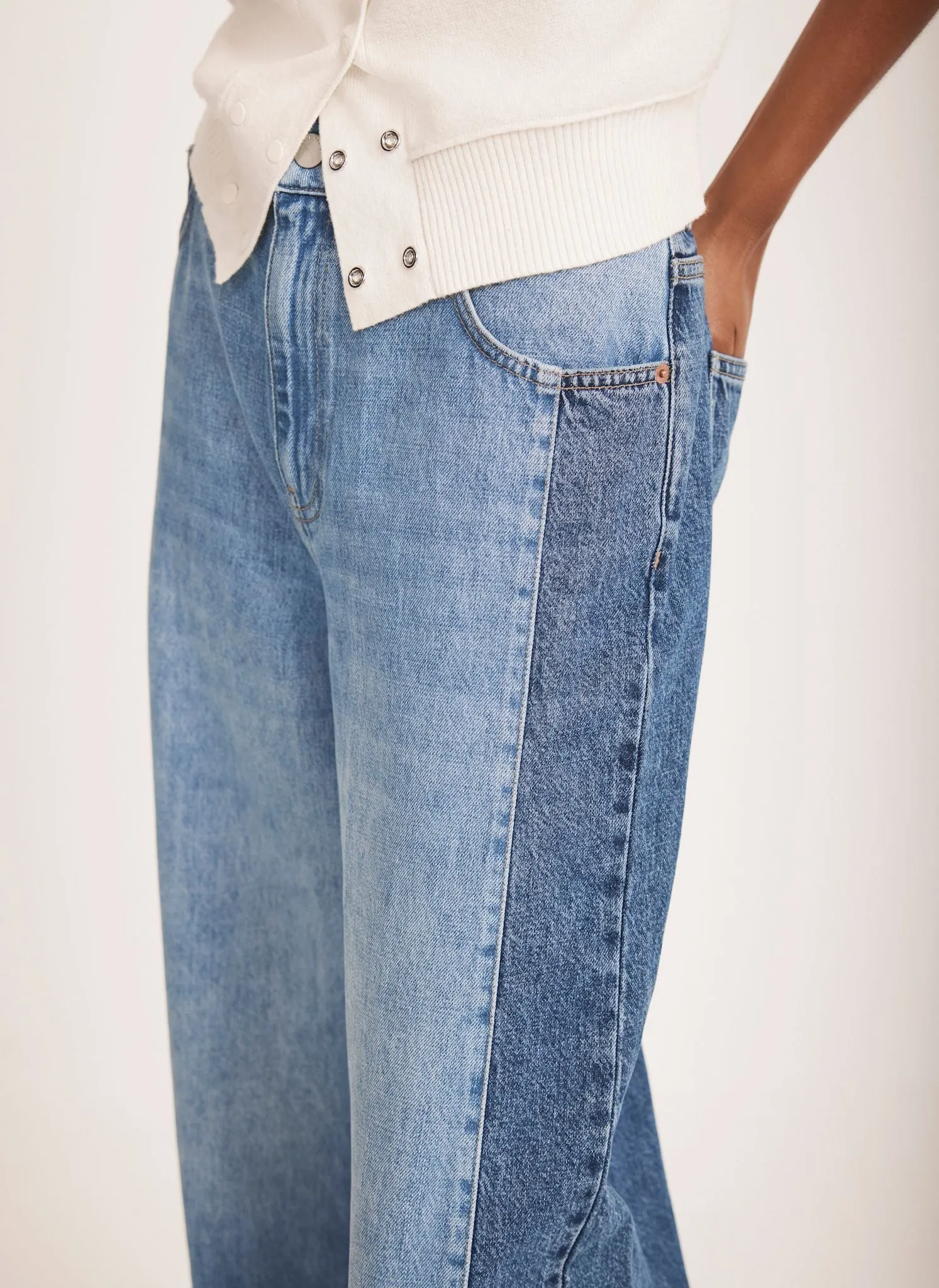 Indigo Contrast Denim Wide Leg Jeans sold by Mint Velvet product image thumbnail 5
