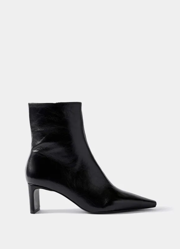 Macy Black Mid Heel Ankle Boots sold by Mint Velvet