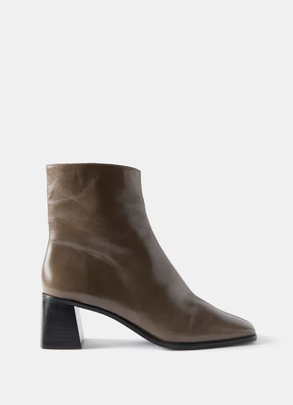 Aria Khaki Leather Ankle Boots sold by Mint Velvet