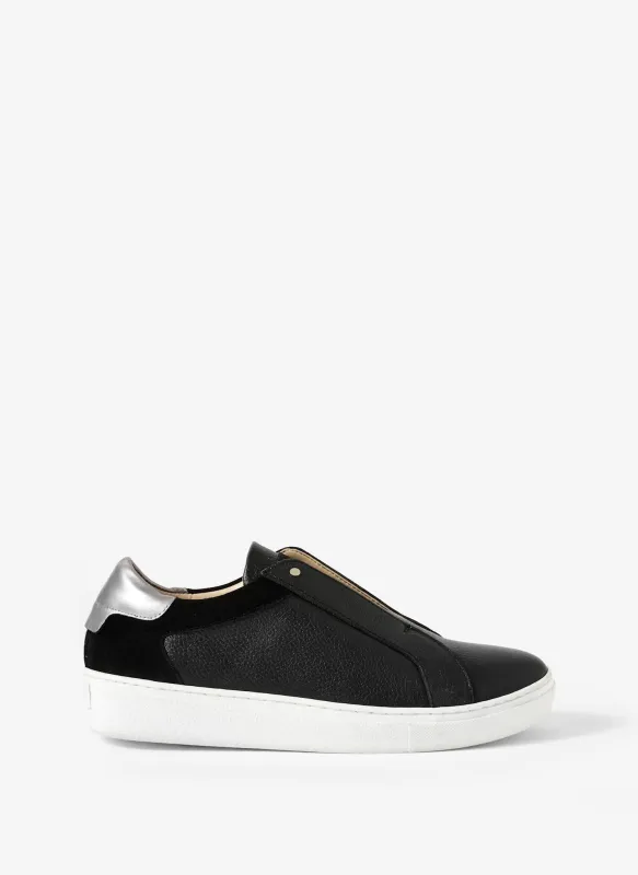 Indie Black Leather Slip On Trainers made by Mint Velvet